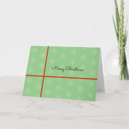 Cartão De Festividades Flocos de Neve de Natal illusima Verde Claro