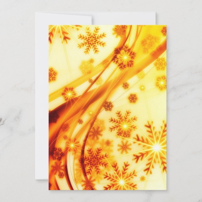 Cartão De Festividades Flocos de neve de Natal ouro (Frente)