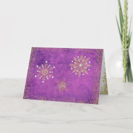 Cartão De Festividades Flocos de neve de Natal Puro e Dourado