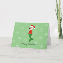 Cartão De Festividades Flocos de Neve de Sereia Natal