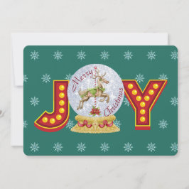 Cartão De Festividades Flocos de neve do globo natal vintage