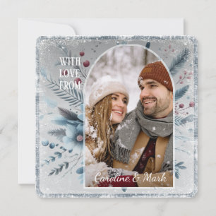 Cartão De Festividades Flocos de Neve Personalizados & Grinalda de Férias