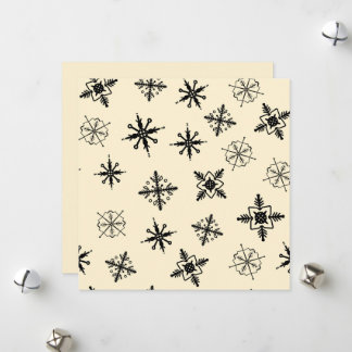 Cartão De Festividades Flocos de Neve Simples Natal