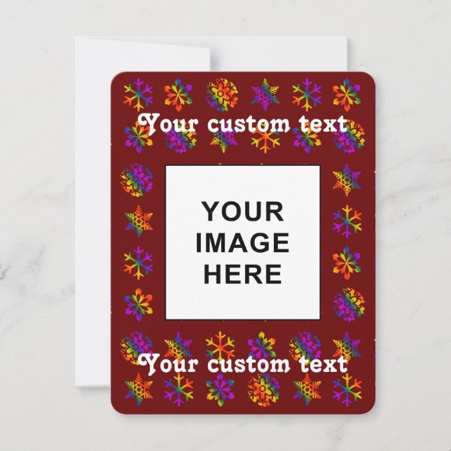 Cartão De Festividades Flocos de Neve Trippy (Frente)