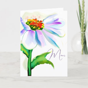 Cartão De Festividades Flor de campo roxa em aquarela personalizada Dia d