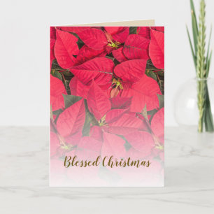 Cartão De Festividades Flor de Natal Poinsettia Vermelha