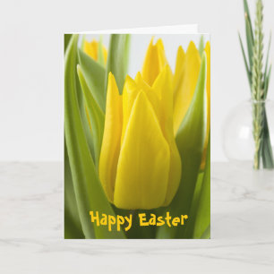 Cartão De Festividades Flor de tulipa amarela... Páscoa