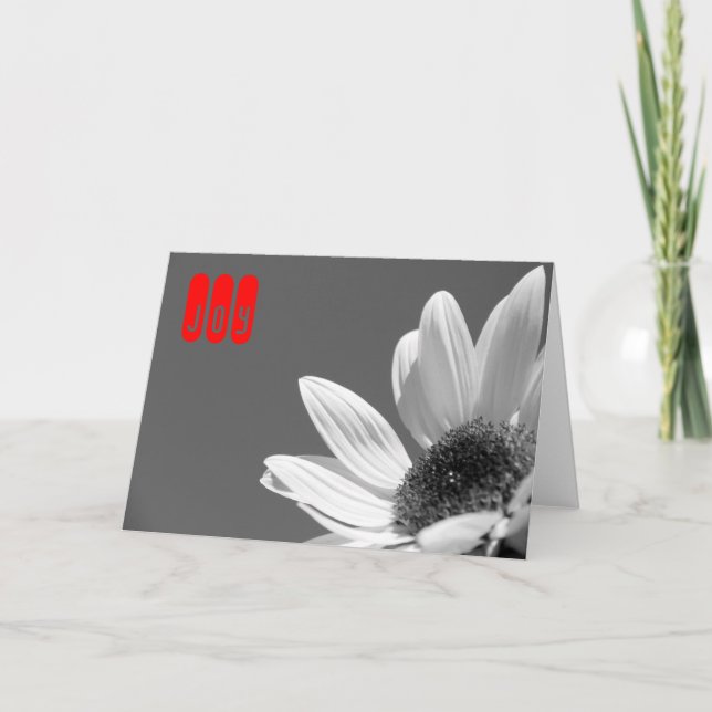 Cartão De Festividades Flor no Sun (B&W) (Frente)