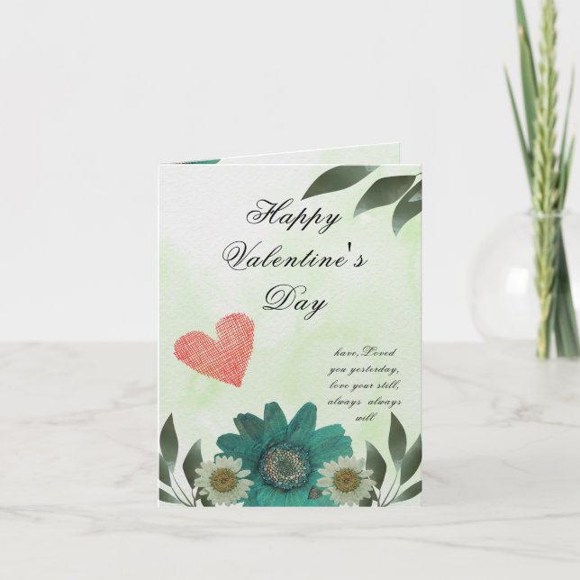 Cartão De Festividades Flor Verde - Um Amor Sem Igual (Frente)