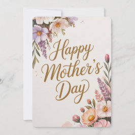 Cartão De Festividades Florais Pastéis Feliz Dia das Mães