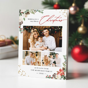 Cartão De Festividades Floral Botânico Inverno 3 Foto Natal