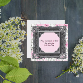 Cartão De Festividades Floral com Quadro Preto