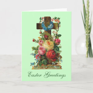 Cartão De Festividades Floral Cross Easter Greetings
