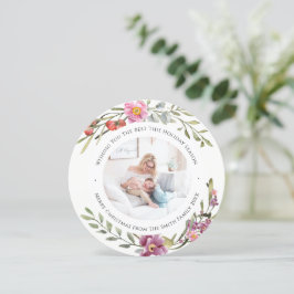 Cartão De Festividades Floral de Aquarela Moderna de Peony Rosa Elegante