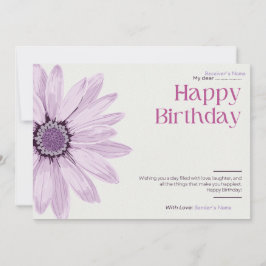 Cartão De Festividades Floral Digital Personalizável de Aniversário