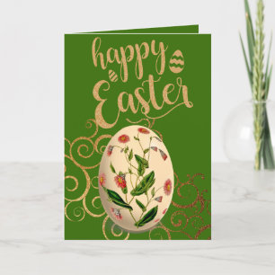 Cartão De Festividades Floral Easter Egg Holiday Card