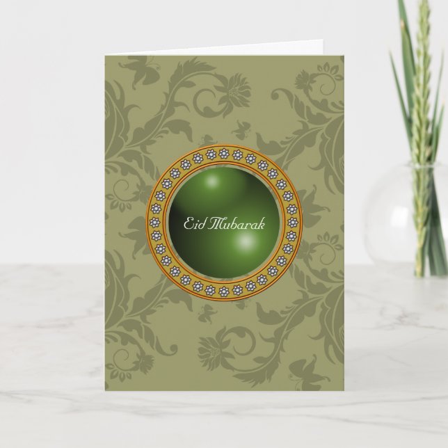 Cartão De Festividades Floral Eid Mubarak (Frente)