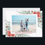 Cartão De Festividades  Floral Inverno Feliz Natal<br><div class="desc">Cartão de Férias Floral Inverno Feliz Natal</div>