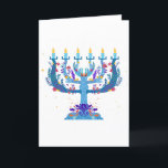 Cartão De Festividades floral menorah hanukkah<br><div class="desc">"floral menorah hanukkah",  "floral menorah",  "floral menorah",  "roxo hanukkah",  "rosa hanukkah",  "hanukkah menorah",  "feliz hanukkah",  "canukah",  "floral hanukkah",  Hanukkah</div>