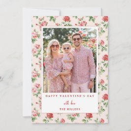 Cartão De Festividades Floral Red Rose Happy Valentine's Day Photo Card