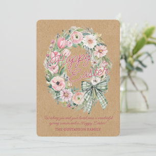 Cartão De Festividades Floral Rustico Personalizado de Páscoa - Escrito R