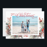 Cartão De Festividades Floral Winter Merry Christmas<br><div class="desc">Cartão Feriado de Natal Feliz de inverno Floral</div>