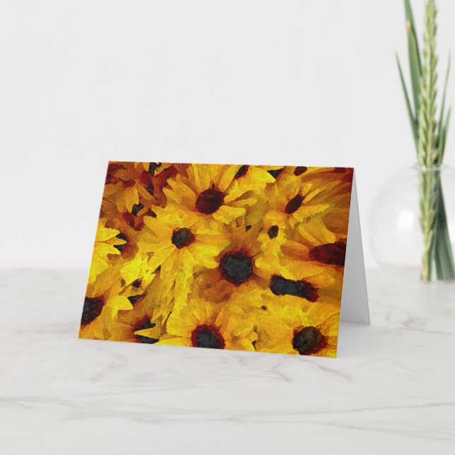 Cartão De Festividades Flores amarelas (Frente)