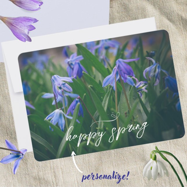 Cartão De Festividades Flores azuis no primavera (Criador carregado)