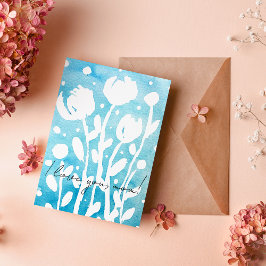 Cartão De Festividades Flores brancas e brancas Eu te amo mãe