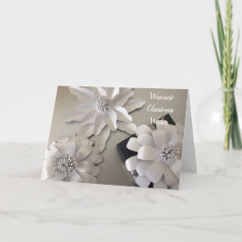 Cartão De Festividades Flores de Natal Poeira de Prata
