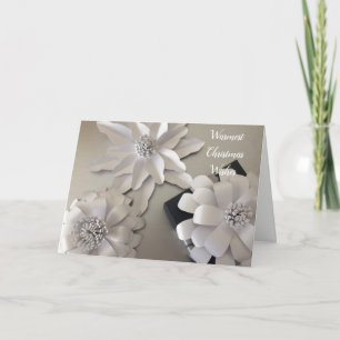 Cartão De Festividades Flores de Natal Poeira de Prata