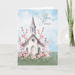 Cartão De Festividades Flores de Páscoa Espanholas Felices Pascuas Flores