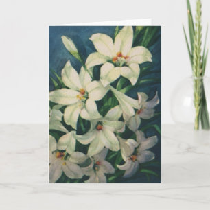Cartão De Festividades Flores De páscoa, Lírios De Páscoa Vintage