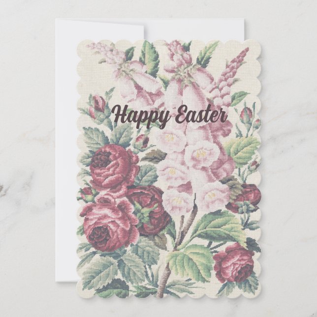 Cartão De Festividades Flores De Ponta Cruzada (Frente)