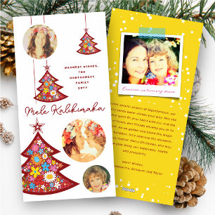 Cartão De Festividades Flores de primavera Ornamentos de Árvores de Natal