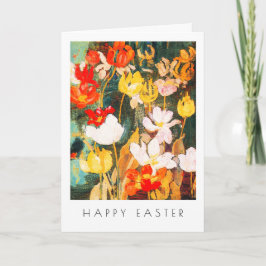 Cartão De Festividades Flores de primavera. Placa de Páscoa Personalizada