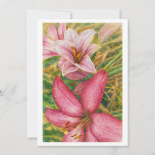 Cartão De Festividades Flores em Aquarela