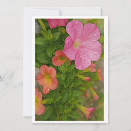 Cartão De Festividades Flores em Aquarela