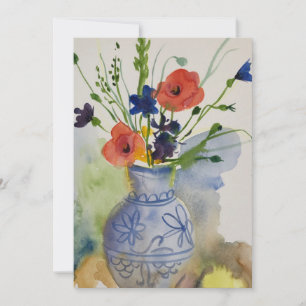 Cartão De Festividades Flores modernas de aquarela