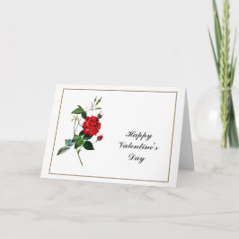 Cartão De Festividades Flores Rosas vermelhas, Pierre Joseph Redouté