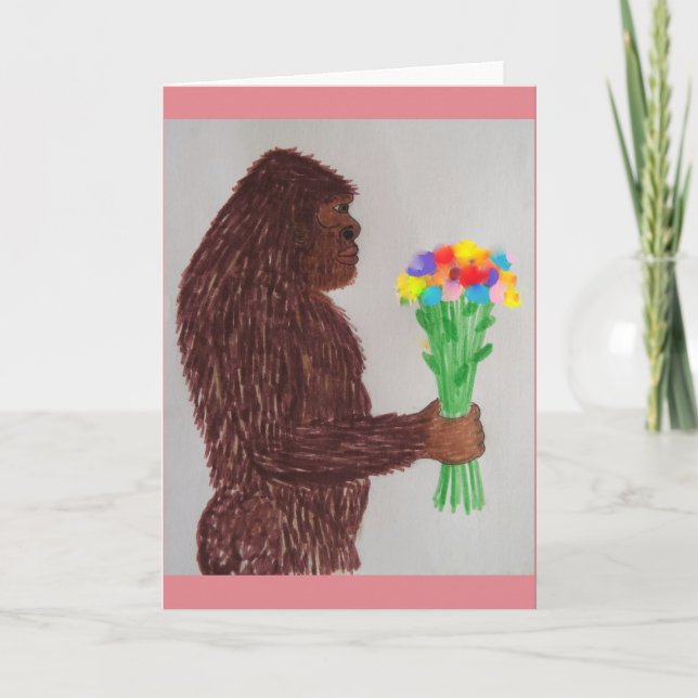 Cartão De Festividades Flores sasquatch amam (Frente)