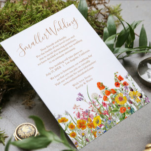 Cartão De Festividades Flores Silvestres Casamento Menor Mudança de Plano
