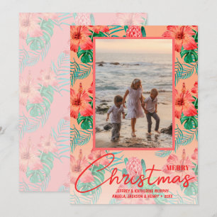 Cartão De Festividades Flores Tropicais Feliz Natal Foto