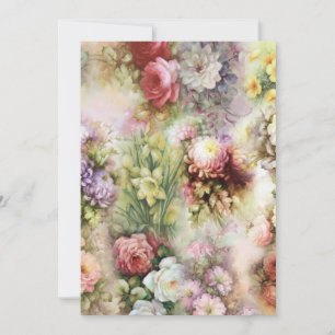 Cartão De Festividades Flores Vintage