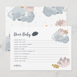Cartão De Festividades Flores Whimiscal Elefant desejam bebê
