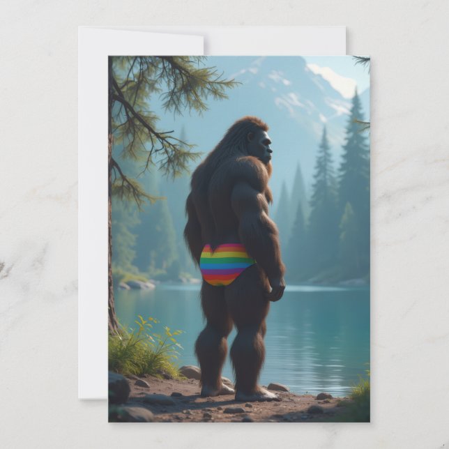 Cartão De Festividades florescer Sasquatch (Frente)