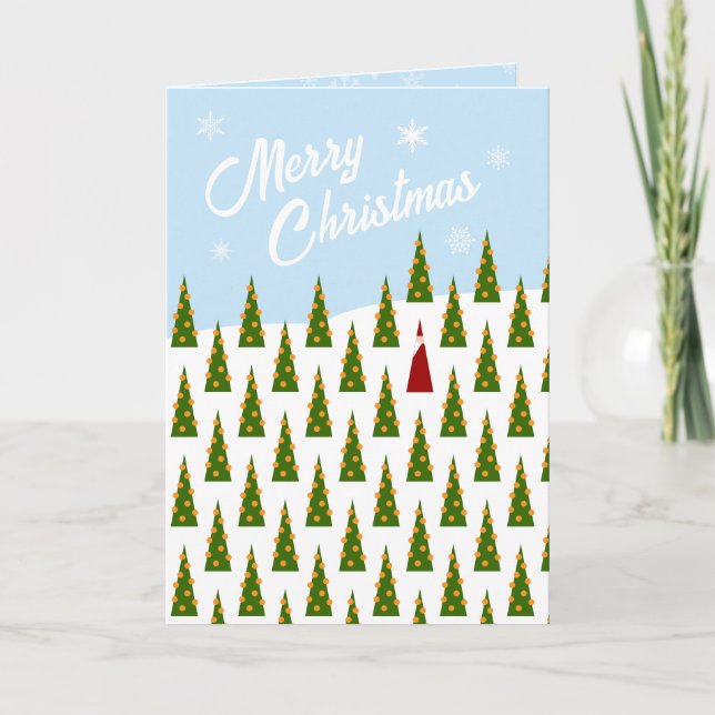 Cartão De Festividades Floresta de Árvores de Natal (Frente)