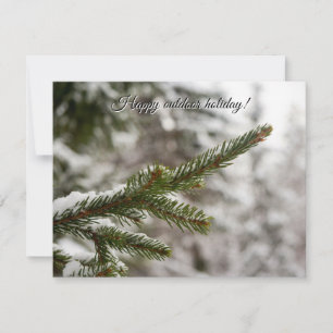 Cartão De Festividades Floresta de Inverno ao Ar Livre - Galho de Pinheir