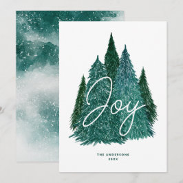 Cartão De Festividades Floresta de Natal Alegria de Inverno | Árvore de P