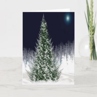 Cartão De Festividades Floresta de Natal Silenciosa, coberta de Neve
